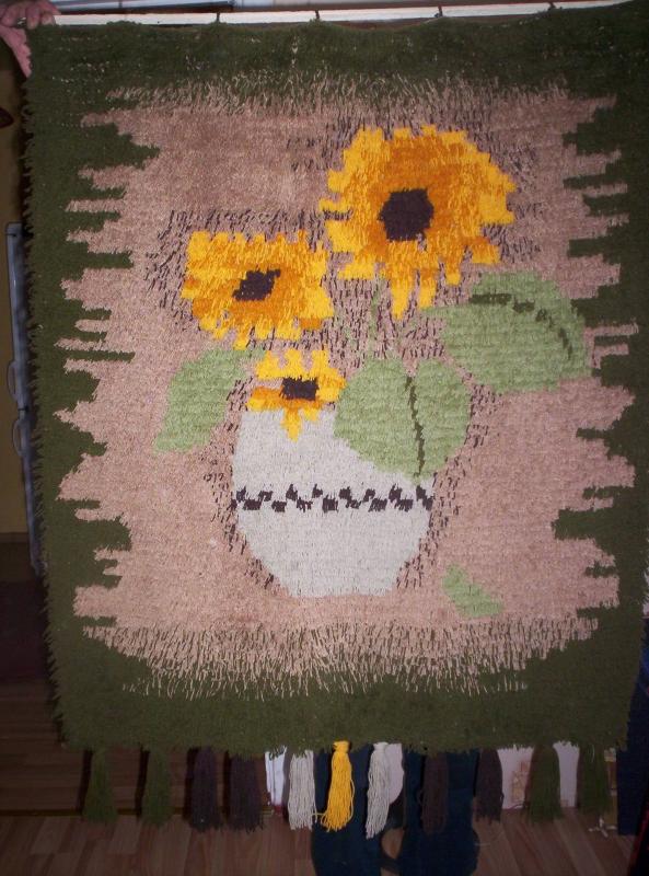 knotted rugs sunflowers
