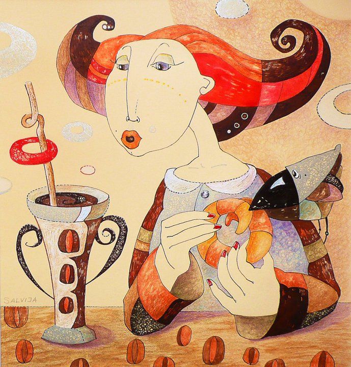 Diptych. The coffee puodelioi - II