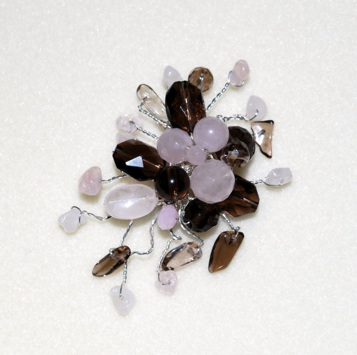 Brooch " Pink Twilight " picture no. 3