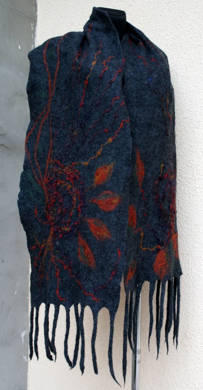 Scarf and wrist warmers " Variegated autumn "