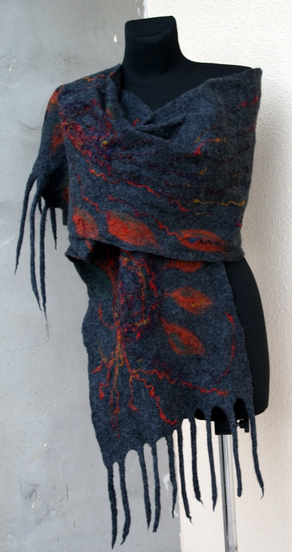 Scarf and wrist warmers " Variegated autumn " picture no. 2