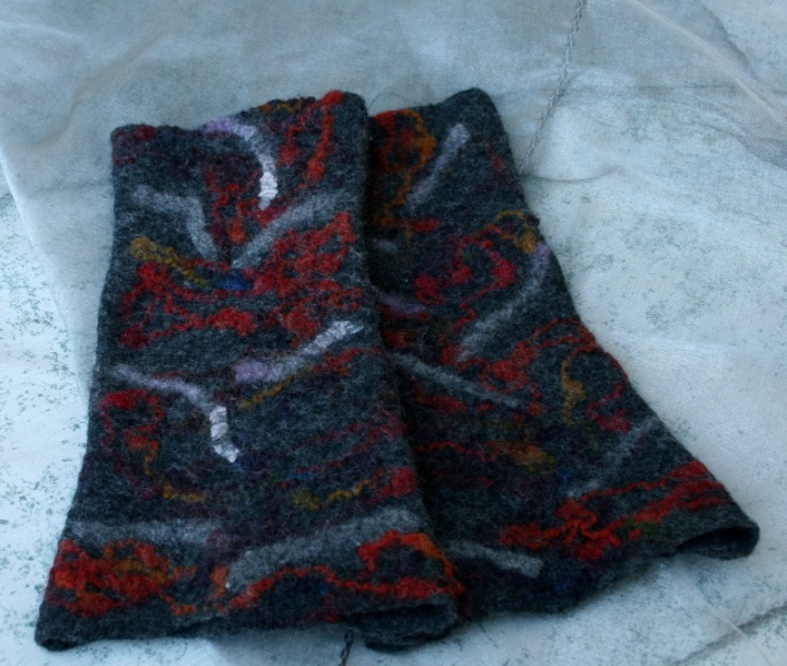 Scarf and wrist warmers " Variegated autumn " picture no. 3