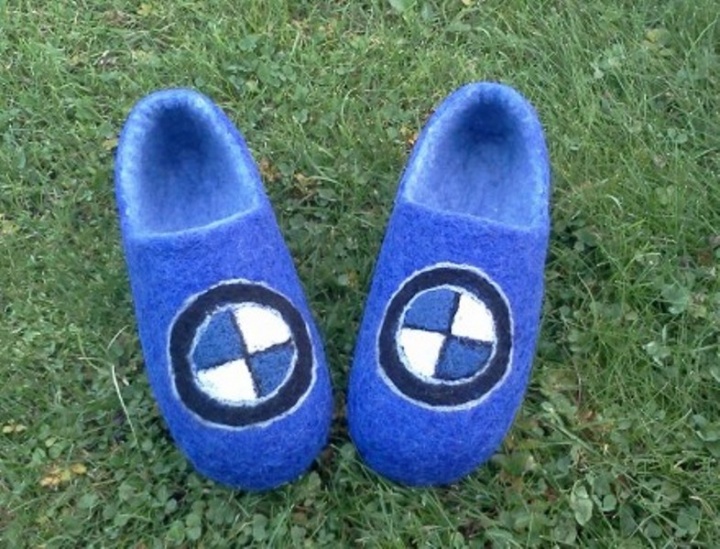 The blue BMW