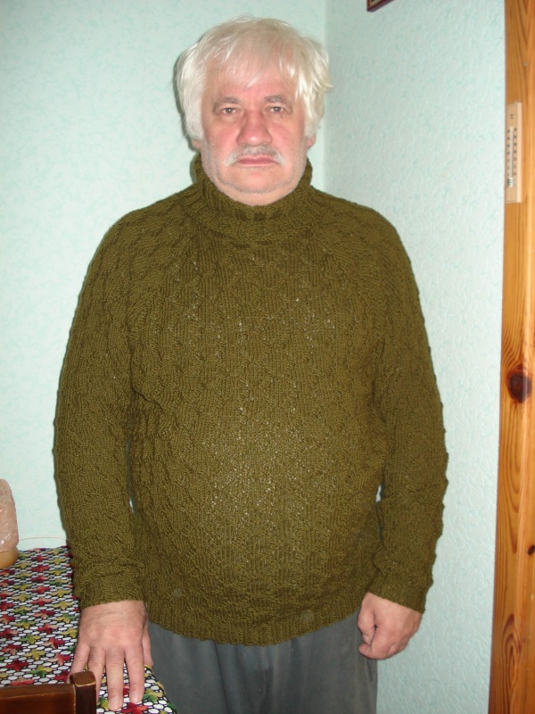 Masculine knitted sweater knitting needles picture no. 2