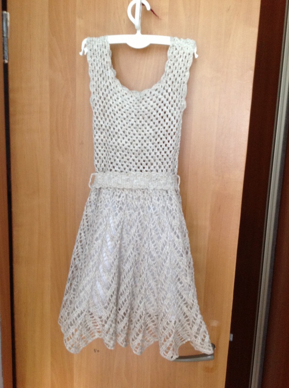 Crocheted linen dress