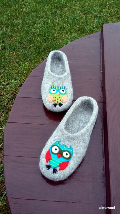 Felted slippers - Owlet picture no. 2