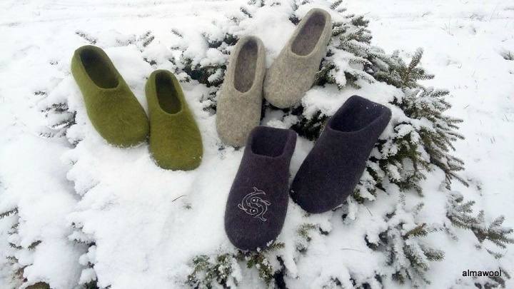 Felted slippers for family