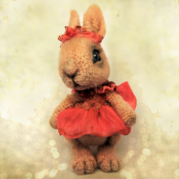Crochet bunny rabbit - poseable art doll / toy