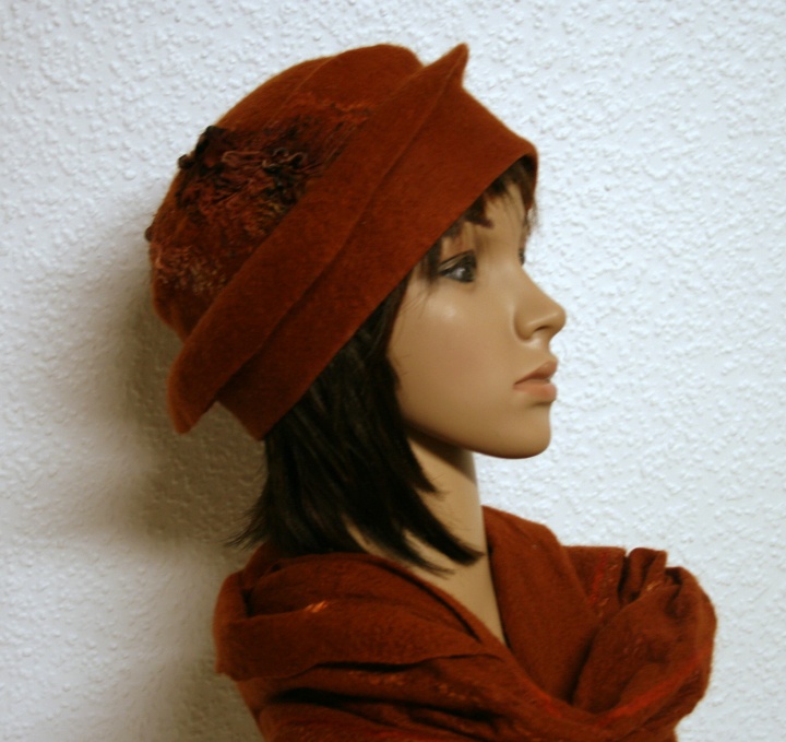 Hat and scarf ,,Terracotta,,