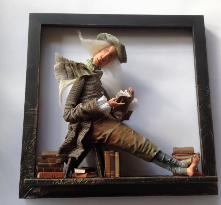 OOAK doll "Angel of books"