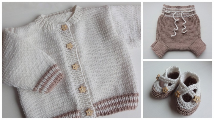 Baby Set (sweater, pants, booties)
