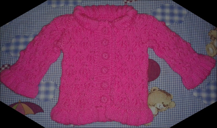 Knitted sweater for baby