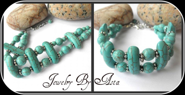 Handmade Jewelry Bracelet Turquoise Gemstone Beads Fashion 