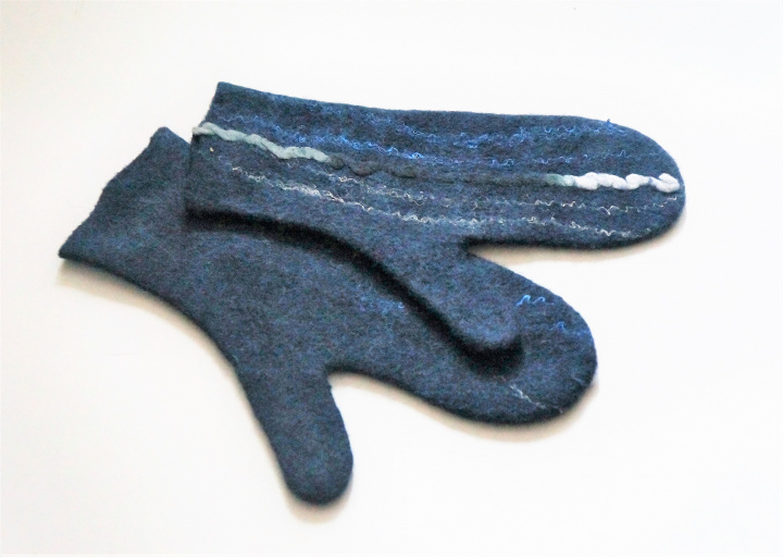 Handmade mittens for women "Blue".  picture no. 2