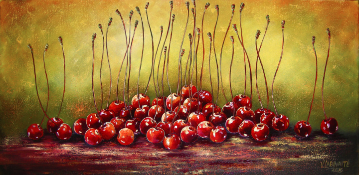 sveet cherries, naturemorte 75x35