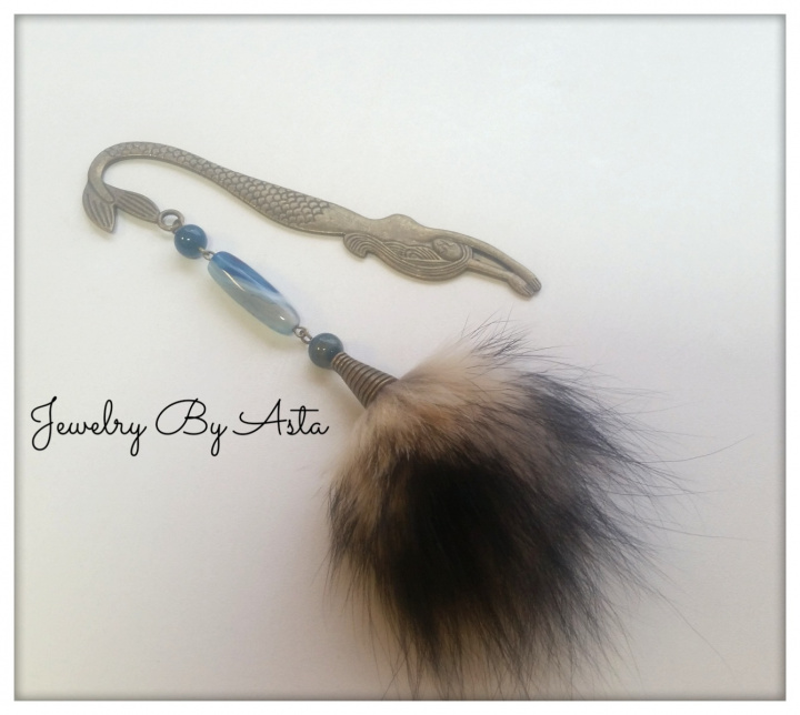 Bookmark Agate Stone Gemstones Cute Beads Fox Fur  New picture no. 2