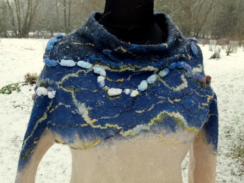 Felted blouse " snowstorm"