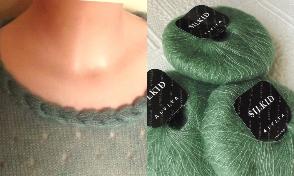 Gentle green mohair sweater picture no. 2