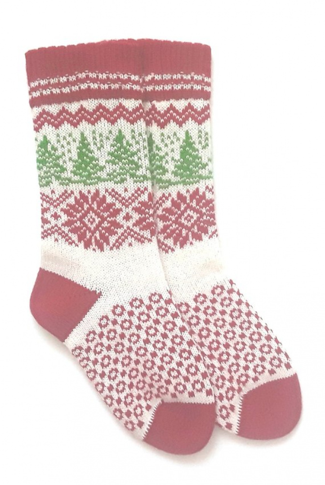 Christmas wool socks with patterns Hand made wool socks Christmas wrapped picture no. 2