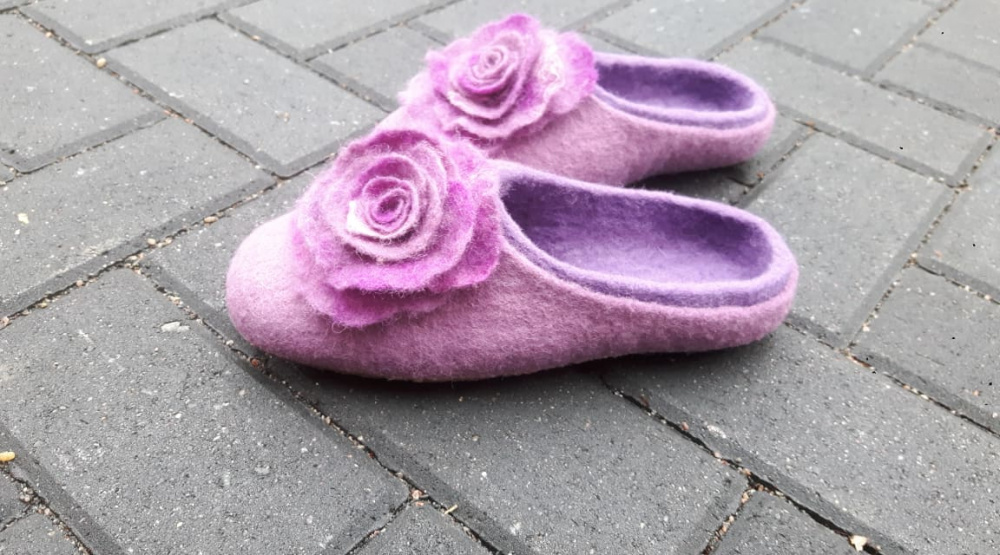 Gorgeous  wool felt slippers
