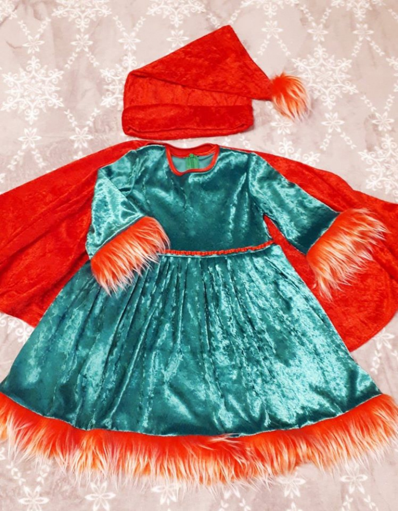 Gnome, elf carnival costume for Girl with mantle