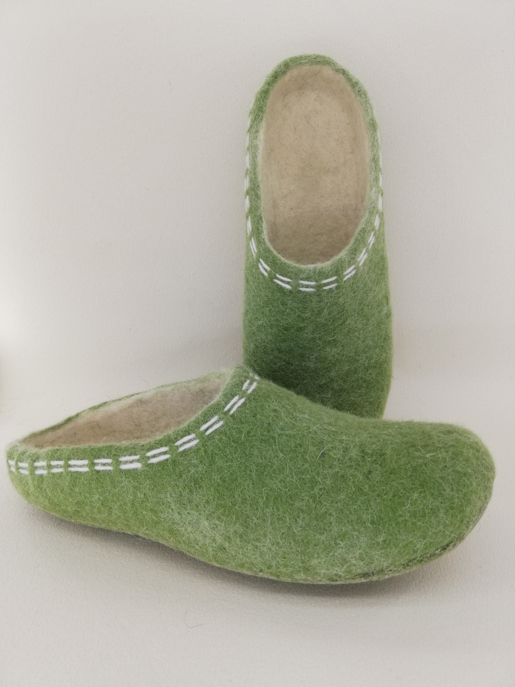 man's slippers green