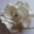 White brooch;) - Brooches - felting