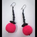 Pink bubbles - Earrings - needlework