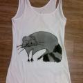 racoon - Drawing on clothes - drawing