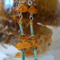 Earrings with amber - Earrings - beadwork