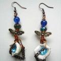 Blue butterflies flying out into the world - Earrings - beadwork