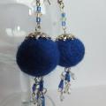 Blue earrings - Earrings - felting