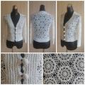 White jacket apskitiminis - Sweaters & jackets - needlework