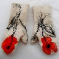 Snow poppies - Gloves & mittens - felting