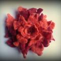 Flower " red-orange " - Flowers - felting