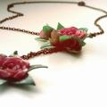 Antique roses - Necklace - beadwork