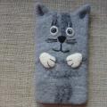 Tray phone " Meow " - Accessories - felting