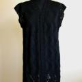 Long black vest - Blouses & jackets - knitwork