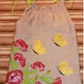 Painting on flax - Dresses - sewing
