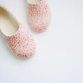 Pink spotted - Shoes & slippers - felting