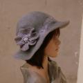 Hat " gray flower " - Hats - felting