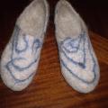 Gray dog - Shoes & slippers - felting