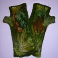 Green with silk - Wristlets - felting