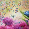 " Summer Moment " 60x40 (Triptych) - Oil painting - drawing