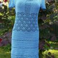 Crocheted blue dress - Dresses - needlework