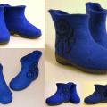 Royal blue - Shoes & slippers - felting