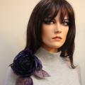 Silk Flower & # 039; Dark purple Rose & # 039; - Brooches - making