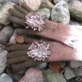Brown long gloves - Gloves & mittens - felting