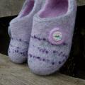 lilac felted slippers for children " spelling " - Shoes & slippers - felting