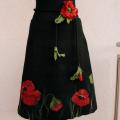 Skirt ,, again ,, Poppies - Skirts - felting